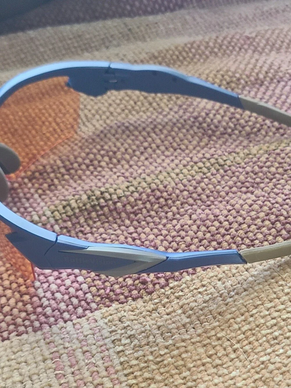 Blue Frame Orange Lens Men's Wrap Performance Sunglasses